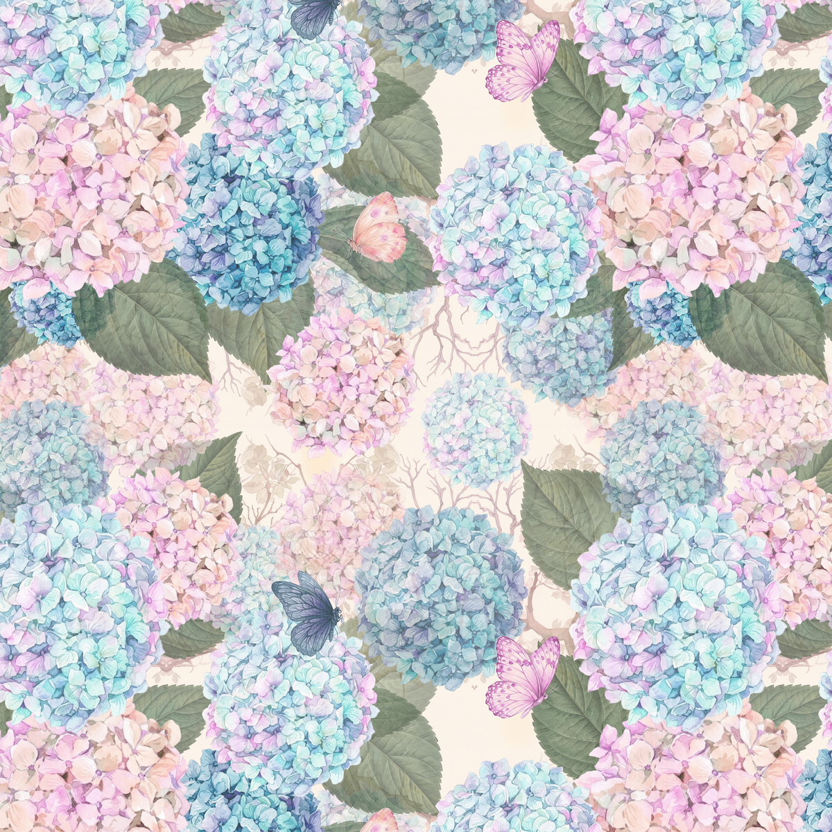 Hydrangea Haven — Teal & Dusty Pink